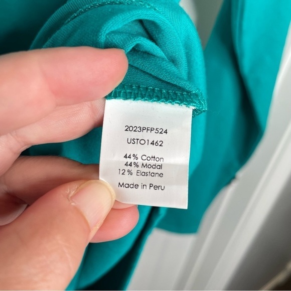 Universal Standard Long Sleeve Bodysuit in Greenish Blue XS - Picture 10 of 13